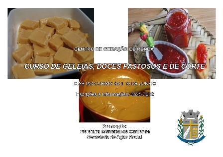 Inscrições Abertas para o Curso de Geleia, Doces Pastosos e de Corte