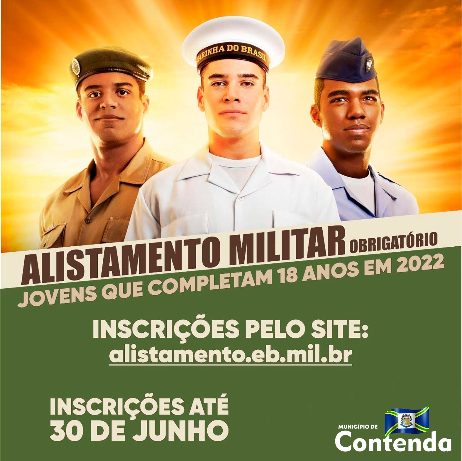 Contenda: alistamento militar deve ser feito até 30 de junho