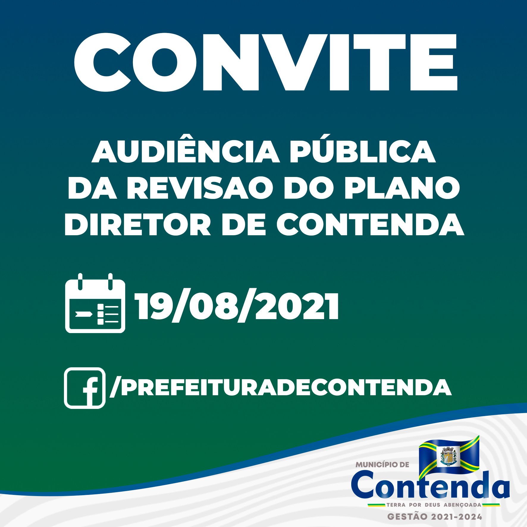 Convite para Audiência Pública da Revisão do Plano Diretor de Contenda.