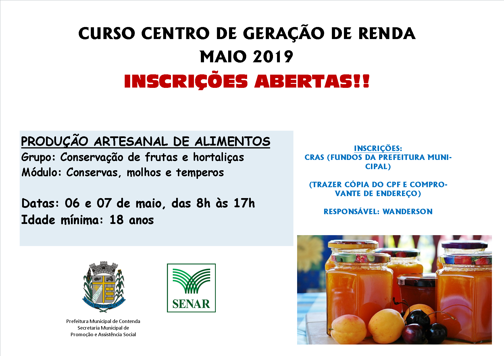 CURSO CENTRO DE GERAÇÃO DE RENDAS MAIO 2019