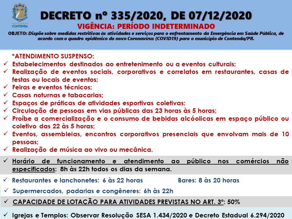 NOVO DECRETO MUNICIPAL PREVÊ MEDIDAS RESTRITIVAS PARA O ENFRENTAMENTO DA PANDEMIA COVID19