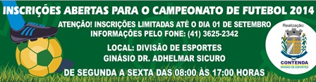 Campeonato de Futebol 2014 - Inscrições Abertas