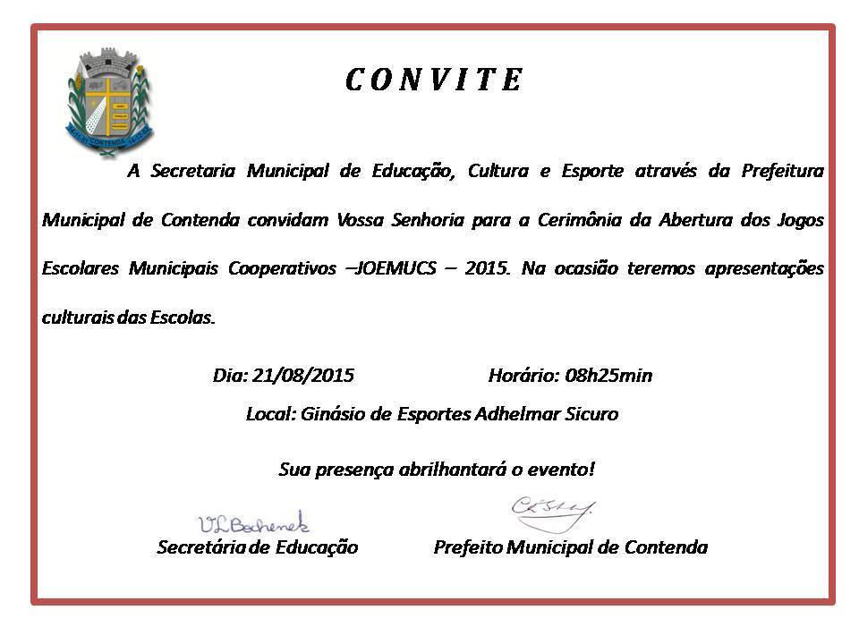 Abertura dos Jogos Escolares Municipais Cooperativos - JOEMUCS 2015
