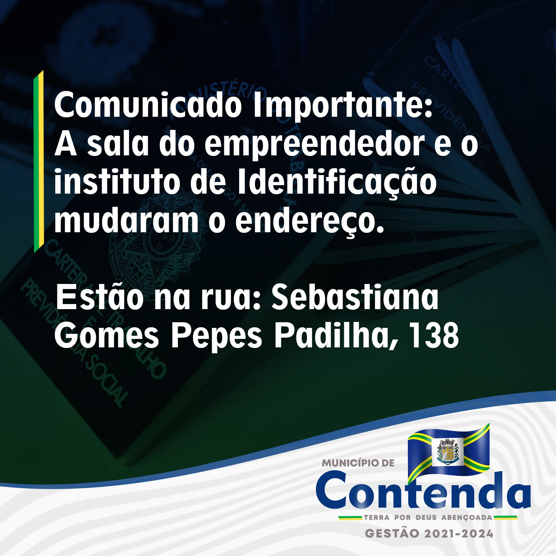 Comunicado de mudança de endereço