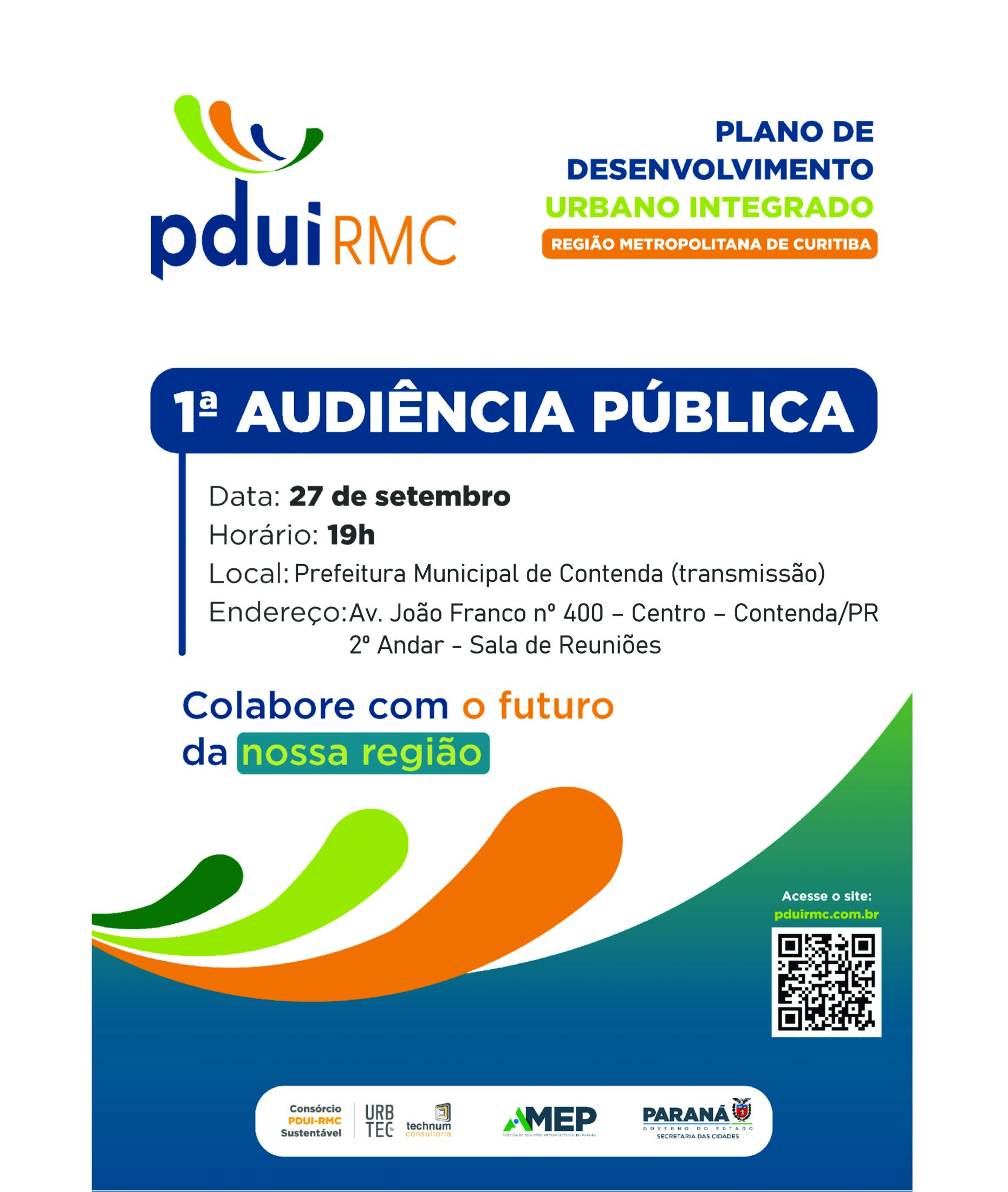 Contenda participa da 1ª Audiência Pública do PDUI-RMC