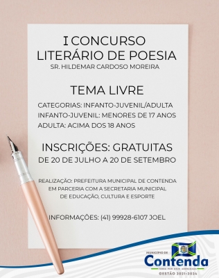 I CONCURSO LITERÁRIO DE POESIA