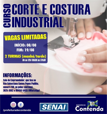 Prefeitura de Contenda promove curso de Corte e Costura Industrial