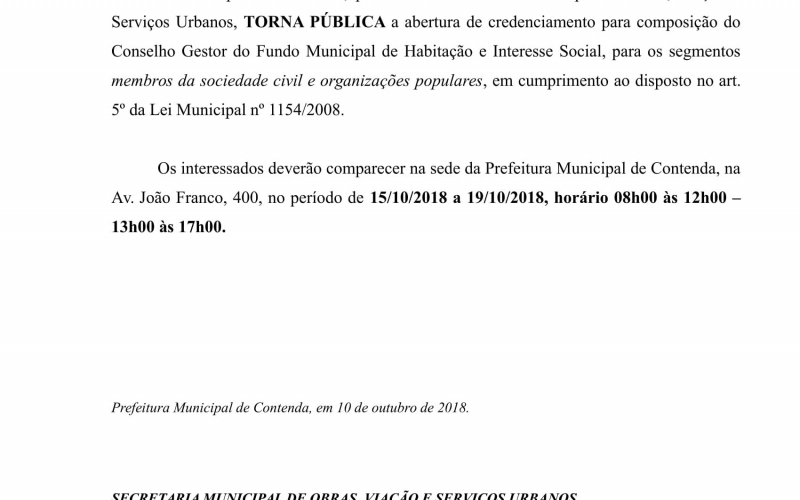 EDITAL DE PUBLICIDADE