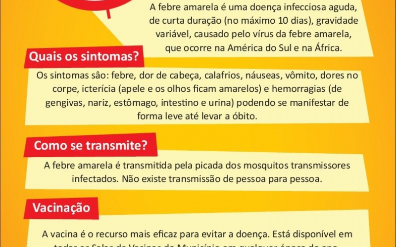 ***COMUNICADO *** VACINA FEBRE AMARELA***