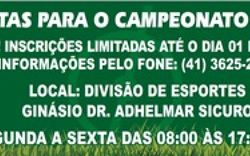 Campeonato de Futebol 2014 - Inscrições Abertas
